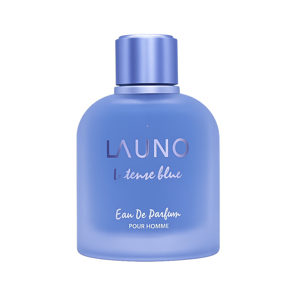 Fragrance World Launo Intense Blue Inspired by coastal freshness — reminiscent of a cool ocean breeze. 100ml eau de parfum bottle — Perfume Studio
