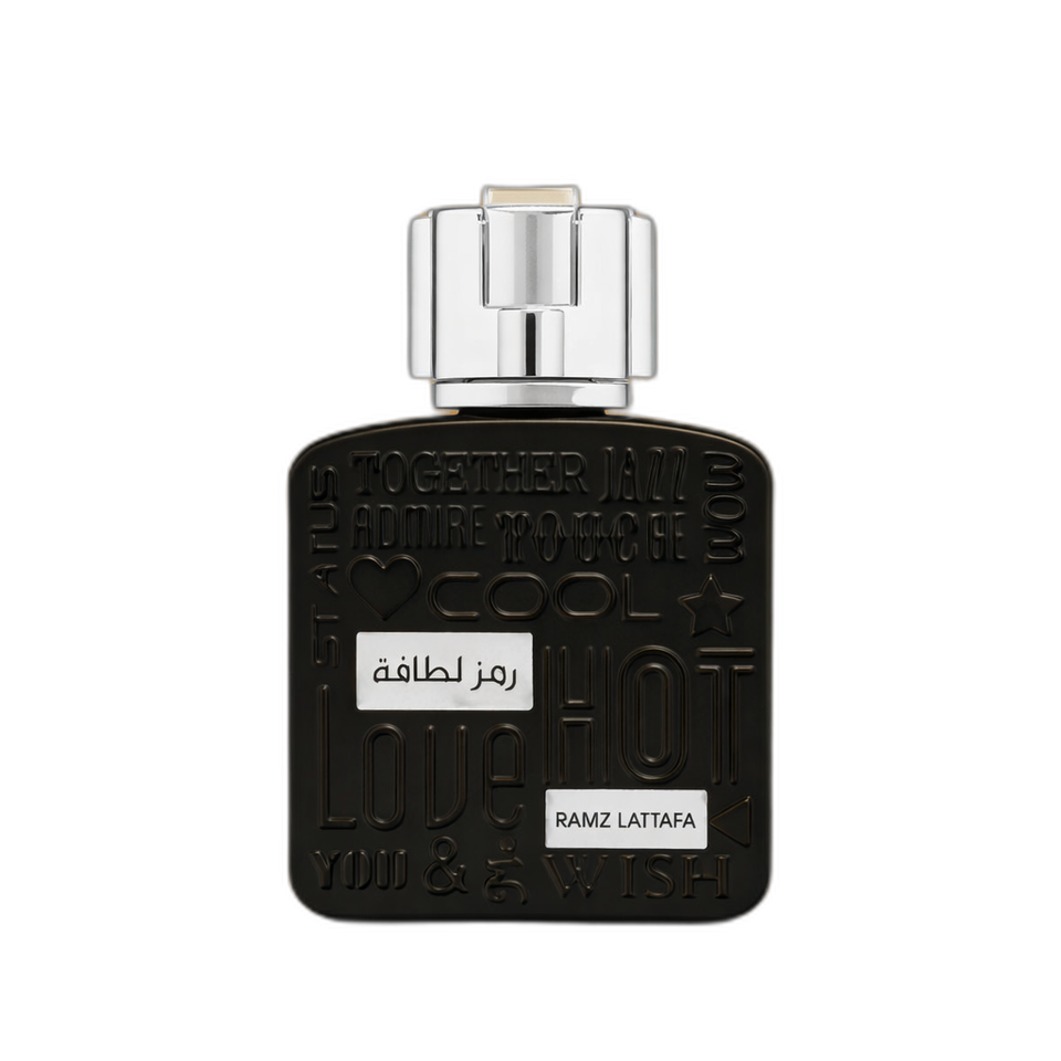 Lattafa Ramz Silver Lattafa 100ml eau de parfum bottle — Perfume Studio