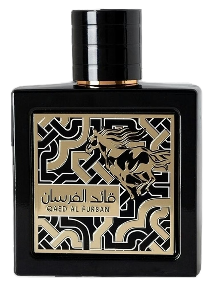 Lattafa Qaeed Al Fursan Black 100ml eau de parfum bottle — Perfume Studio